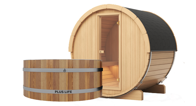 Arc Natural Barrel Sauna x Ice Bath
