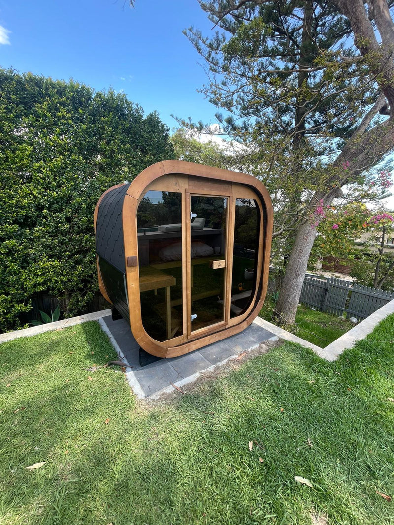 Garden install on a custom-built pad.